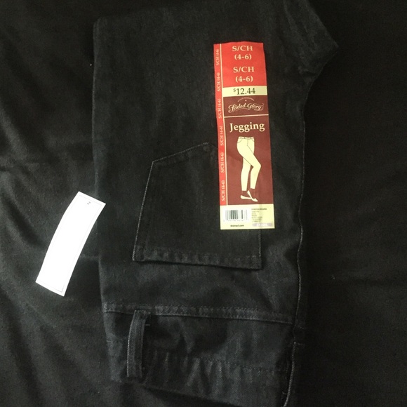 Black metallic jeggings