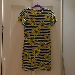 French Connection sunflower/stripes cotton dress
