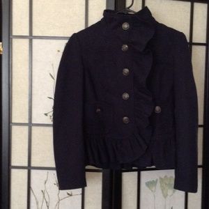 Cute navy ruffled coat 🍁🍃🍂