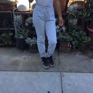 American apparel light wash denim jeans