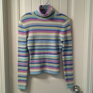 Striped Turtleneck Sweater Top