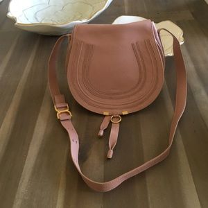 Chloe Marcie Saddle Bag in dusty rose