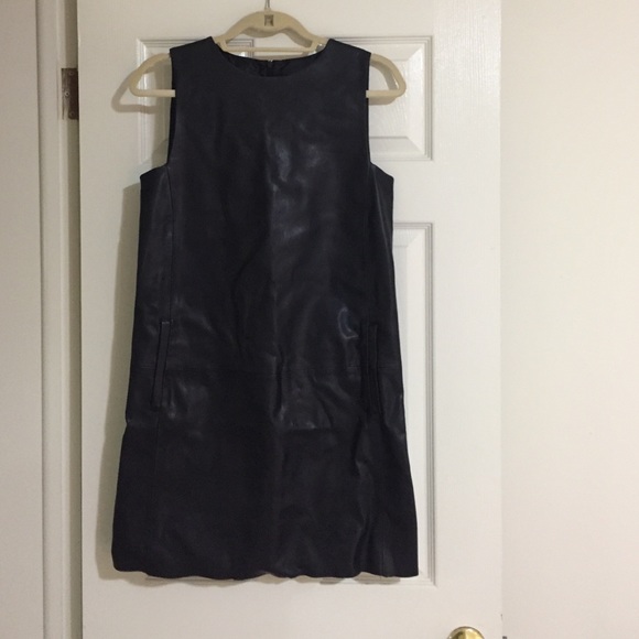 Zara basic leather shift dress