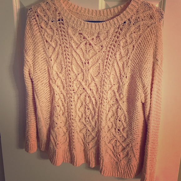 Open back blush sweater. - Picture 1 of 4