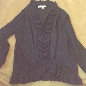 LOFT ruffled black cardigan 🎉🎉