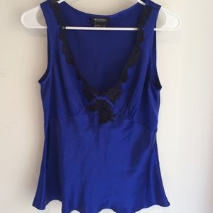 Blue silk top