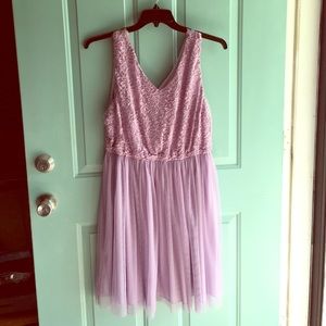 Lavender lace & tulle dress plus size