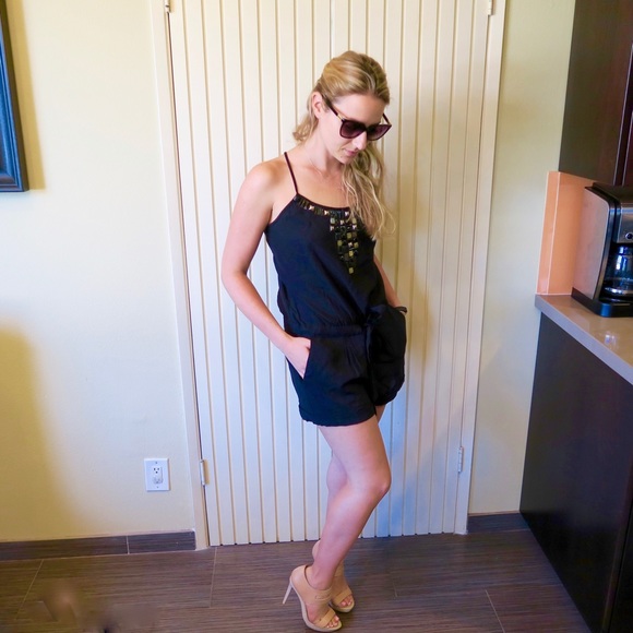 BCBGMaxAzria Cross Back Romper