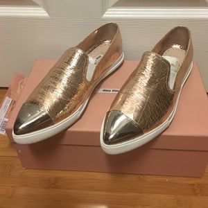 Miu Miu Rose gold flats