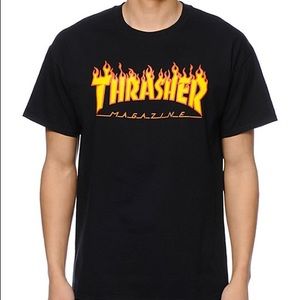 Thrasher Flame Logo Black T-Shirt