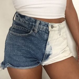 Half bleached vintage guess cutoff shorts