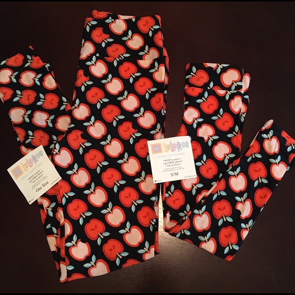 Lularoe Mommy & Me Apples set- OS and kids L/XL