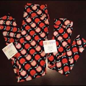 Lularoe Mommy & Me Apples set- OS and kids L/XL