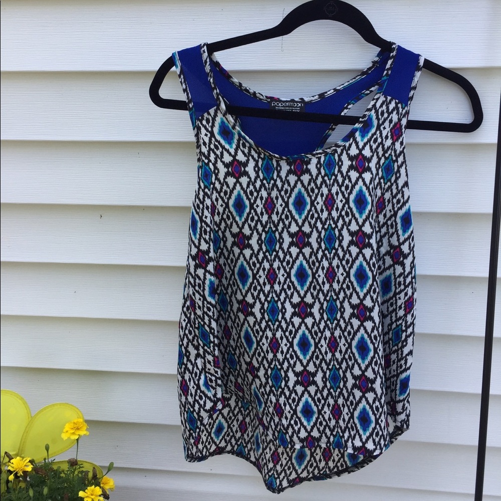 Aztec Print Silk Tank