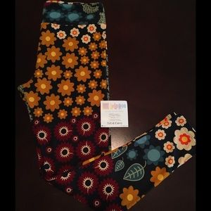 Lularoe TC Flowers Leaves Ferns NWT UNICORN