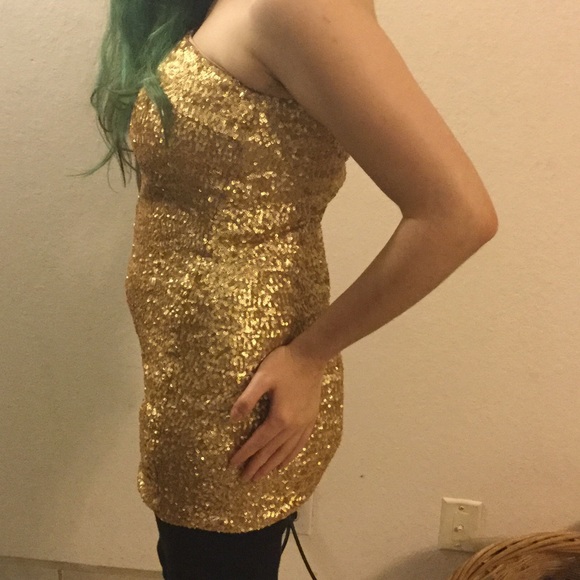 FINAL PRICE Gold Sequin Dress or top Sold - Picture 4 of 4