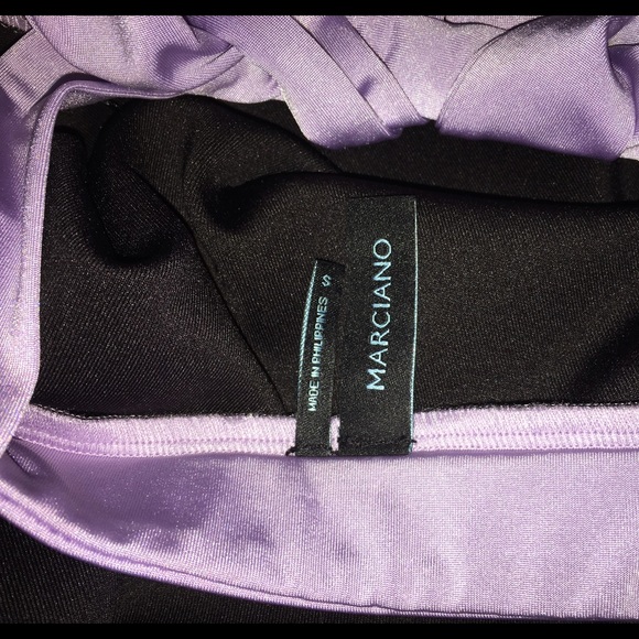 Marciano lavender/black deep plunge halter dress - Picture 4 of 6