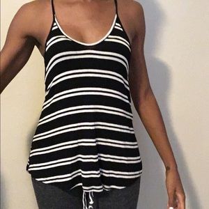 Black and white striped tank