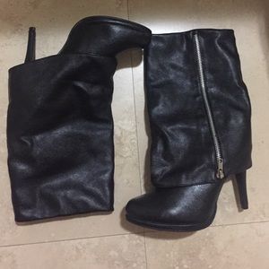 Leather High-heeled Booties