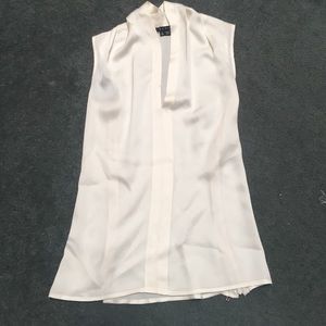 Theory off white silk blouse with zippers