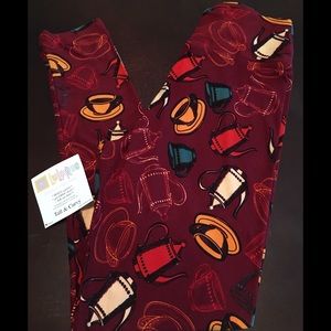 Lularoe TC Coffee cups & Tea pots leggings NWT