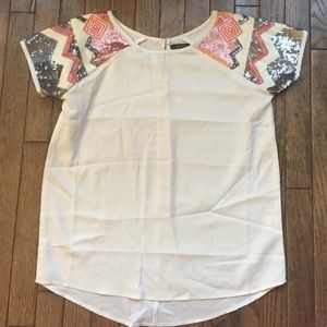 Sequin Cream T-Shirt