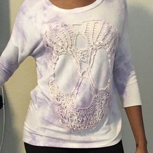 HOLD FOR VERONICA - Purple tie-dye skull sweater