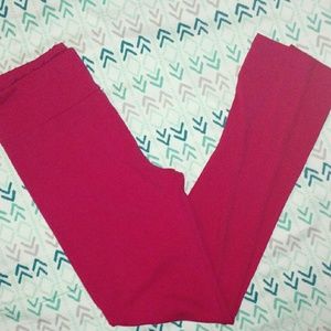 LLR hot pink leggings OS