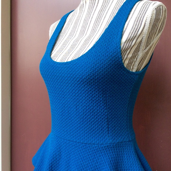 ~HP~ Peplum Ponte Tank by Ganni in Rich Blue - Picture 3 of 4