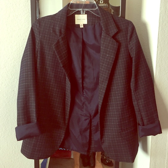 Navy Plaid Blazer