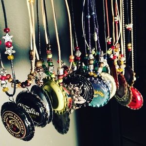 🍻Handmade beer cap necklaces