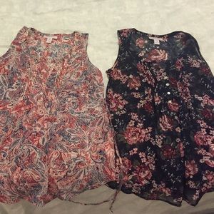 2 motherhood maternity blouses