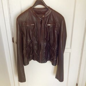 Junior's XL Brown Faux Leather Jacket