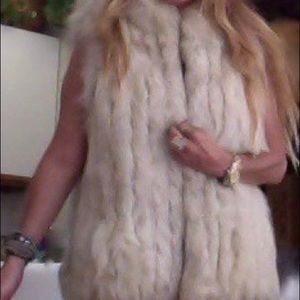 Vintage natural Norwegian blue fox vest jacket