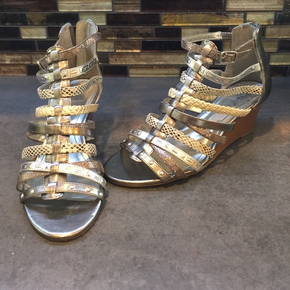Metallic sandals