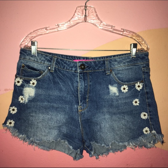 Charlotte Russe flower denim shorts