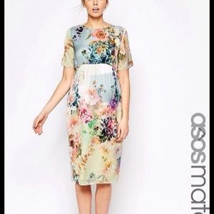 ASOS Maternity SALON Midi T-Shirt Dress in Floral