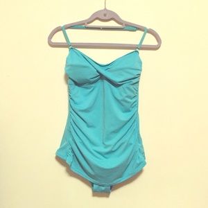 Blue one piece cute swimsuit