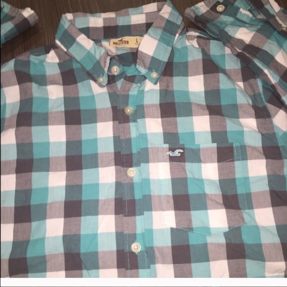 Hollister men's plaid button down shirt sz l
