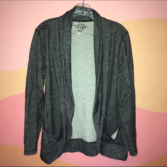 JC Penny's cozy gray cardigan