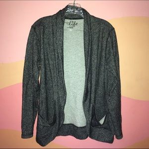 JC Penny's cozy gray cardigan