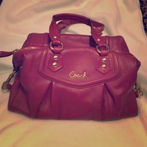 Magenta coach handbag