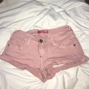 pink jean shorts