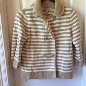 Beige Striped Cardigan