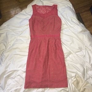 pink lace formal dress