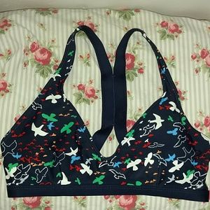 Patagonia Bottom Turn Bikini Top Blue Birds Sz S