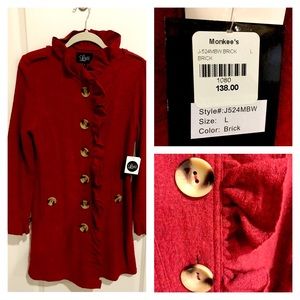 Wool ruffle sweater/jacket