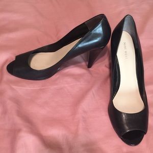 Nine West open toed heels size 10.5