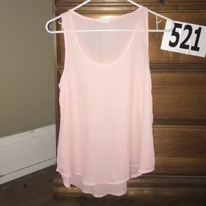 sheer pink tank top