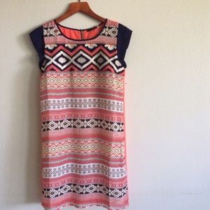 Coral & Navy Dress